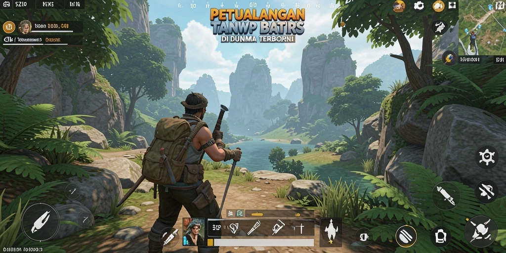 Tangkapan layar gameplay 5ZK menampilkan petualangan dalam dunia terbuka yang luas.