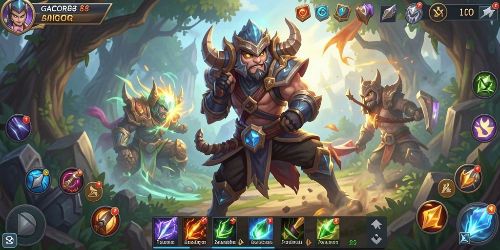 Screenshot GACOR88 menampilkan aksi pertarungan seru di dunia ARPG.