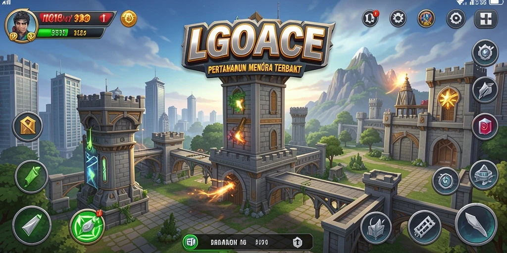 Tangkapan layar LGOACE menampilkan momen strategis dalam Tower Defense.