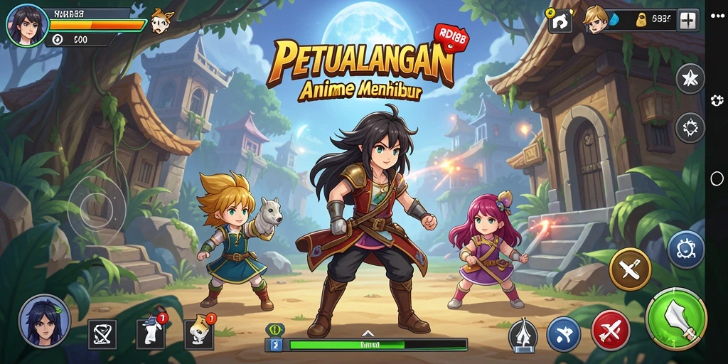 Tampilan gameplay RDI88 yang penuh aksi dan karakter Anime menarik.