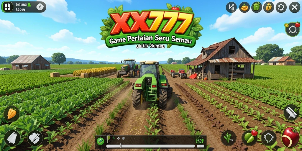 Tampilan gameplay menarik dari XXX777 dengan aktivitas pertanian.